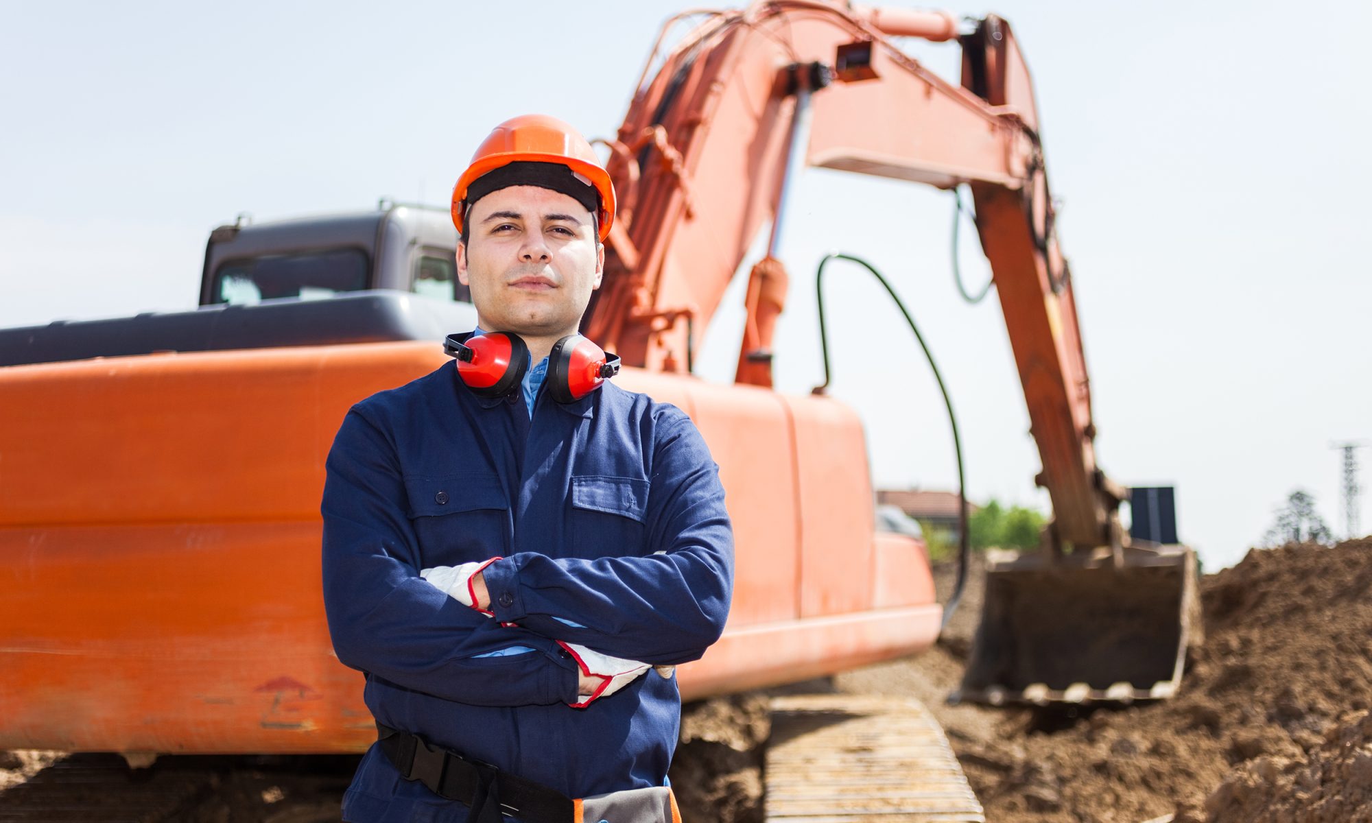 Portrait of a worker in a construction site